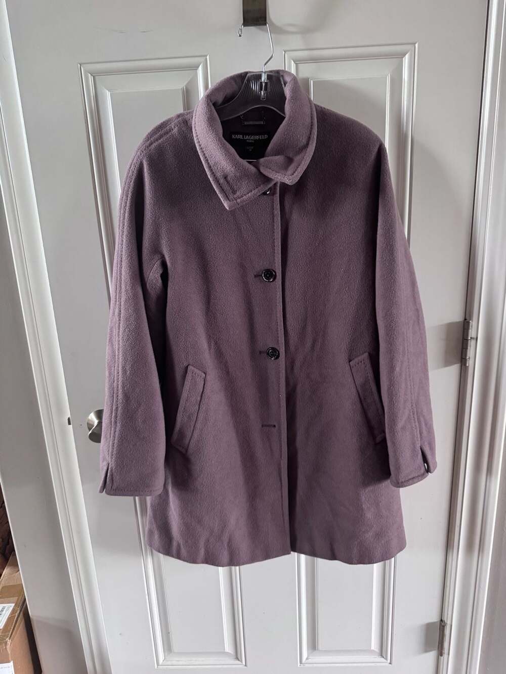 Karl Lagerfeld Paris Women's Wool Blend Single-Breasted Coat